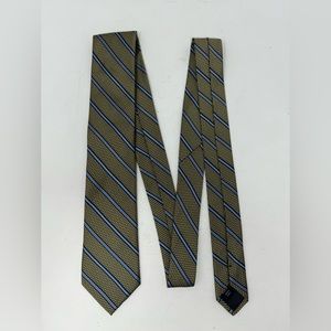 Pronto Uomo Tie Pre-Owned Gold Black Blue Classic Men’s Neck Tie 100% Silk GHV1